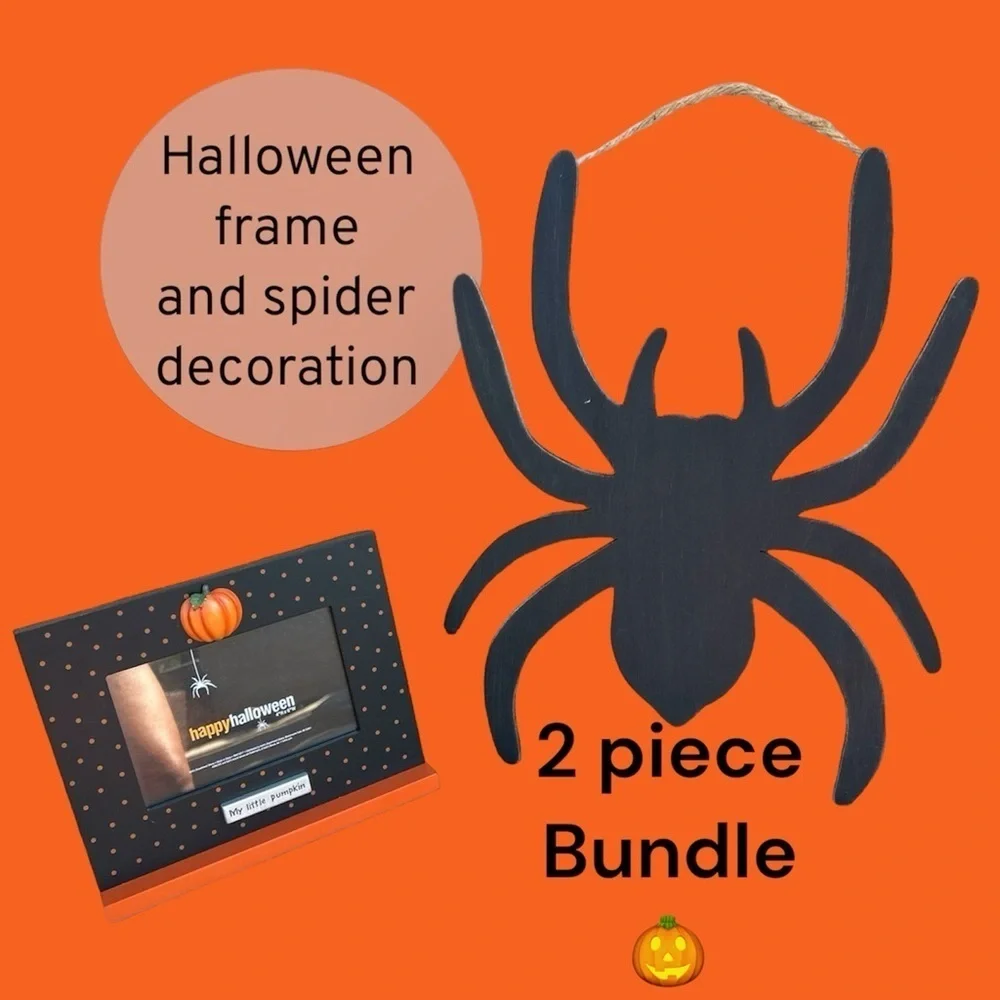 Halloween picture frame and spider decoration